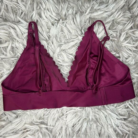 Victoria’s Secret PINK Bonded burgundy scalloped bralette bra women’s size small - Picture 3 of 4